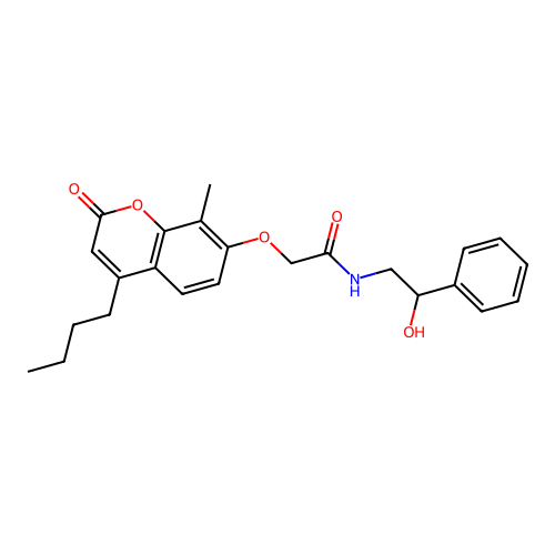 2-((4-butyl-8-methyl-2-oxo-2H-chromen-7-yl)oxy)-N-(2-hydroxy-2-phenylethyl)acetamide structure