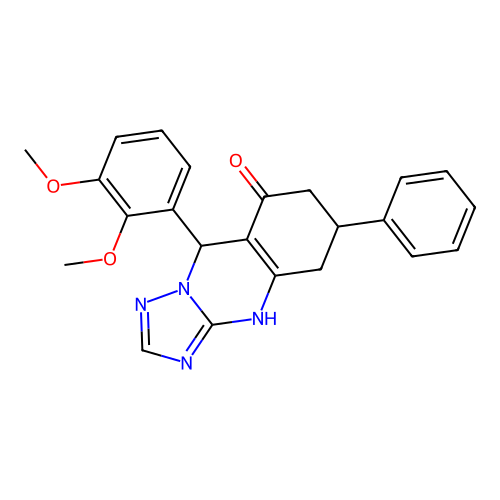 9-(2,3-dimethoxyphenyl)-6-phenyl-5,6,7,9-tetrahydro-[1,2,4]triazolo[5,1-b]quinazolin-8(4H)-one structure