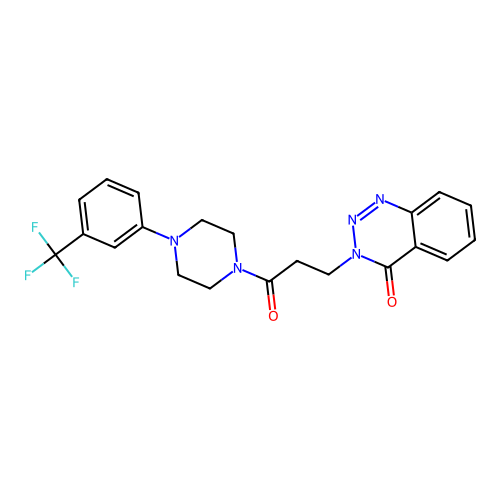 3-[3-oxo-3-[4-[3-(trifluoromethyl)phenyl]piperazin-1-yl]propyl]-1,2,3-benzotriazin-4-one structure