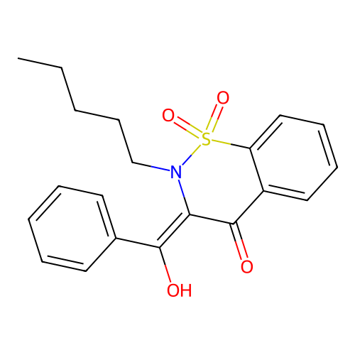 3-Benzoyl-4-hydroxy-2-pentyl-1lambda~6~,2-benzothiazine-1,1(2H)-dione structure