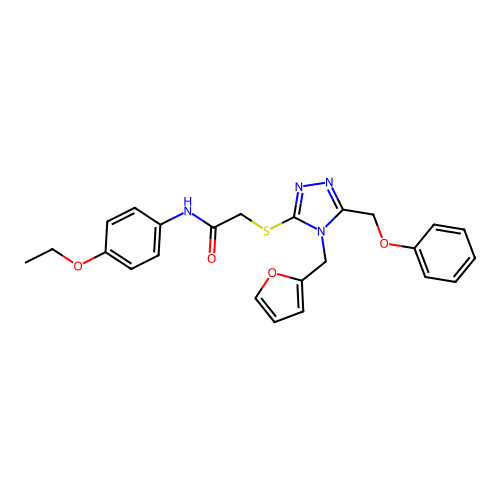 N-(4-ethoxyphenyl)-2-{[4-(furan-2-ylmethyl)-5-(phenoxymethyl)-4H-1,2,4-triazol-3-yl]sulfanyl}acetamide structure