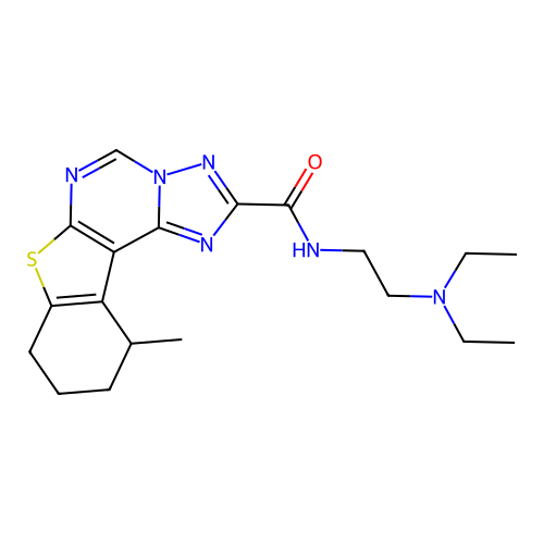 N-(2-(diethylamino)ethyl)-11-methyl-8,9,10,11-tetrahydrobenzo[4,5]thieno[3,2-e][1,2,4]triazolo[1,5-c]pyrimidine-2-carboxamide structure
