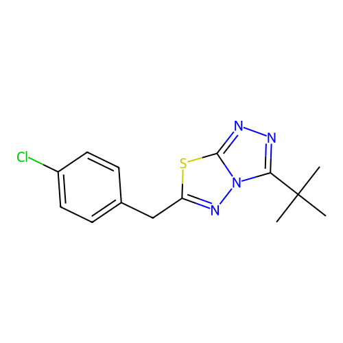 3-Tert-butyl-6-[(4-chlorophenyl)methyl]-[1,2,4]triazolo[3,4-b][1,3,4]thiadiazole structure