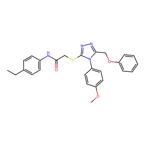N-(4-ethylphenyl)-2-[[4-(4-methoxyphenyl)-5-(phenoxymethyl)-1,2,4-triazol-3-yl]sulfanyl]acetamide structure