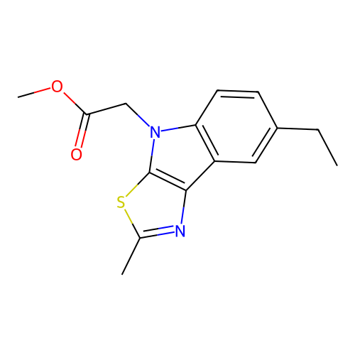 (7-Ethyl-2-methyl-thiazolo[5,4-b]indol-4-yl)-acetic acid methyl ester structure