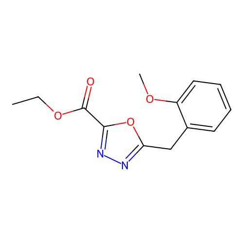 Ethyl 5-(2-methoxybenzyl)-1,3,4-oxadiazole-2-carboxylate structure