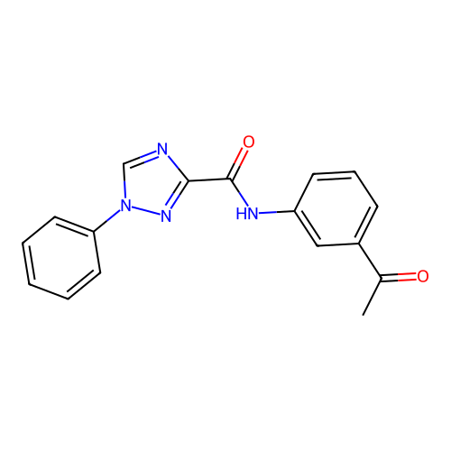 N-(3-acetylphenyl)-1-phenyl-1H-1,2,4-triazole-3-carboxamide structure