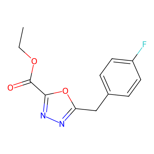 Ethyl 5-(4-fluorobenzyl)-1,3,4-oxadiazole-2-carboxylate structure