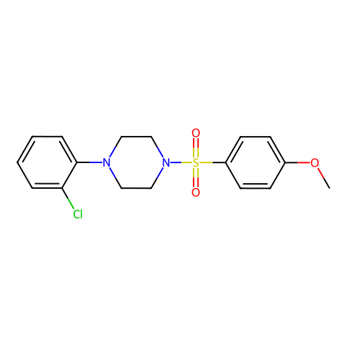 1-(2-Chlorophenyl)-4-(4-methoxyphenyl)sulfonylpiperazine structure