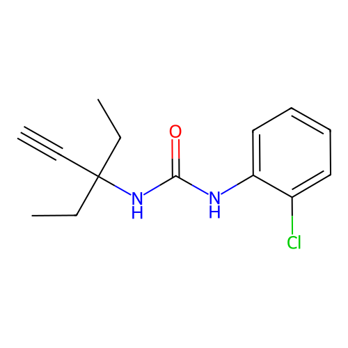 1-(2-Chlorophenyl)-3-(3-ethylpent-1-yn-3-yl)urea structure
