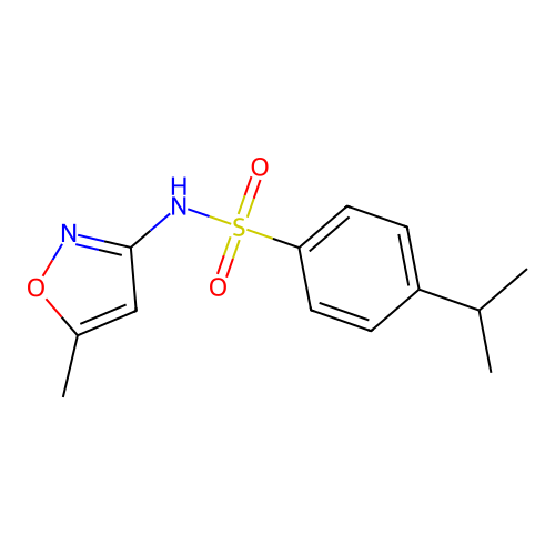 N-(5-methyl-1,2-oxazol-3-yl)-4-propan-2-ylbenzenesulfonamide structure