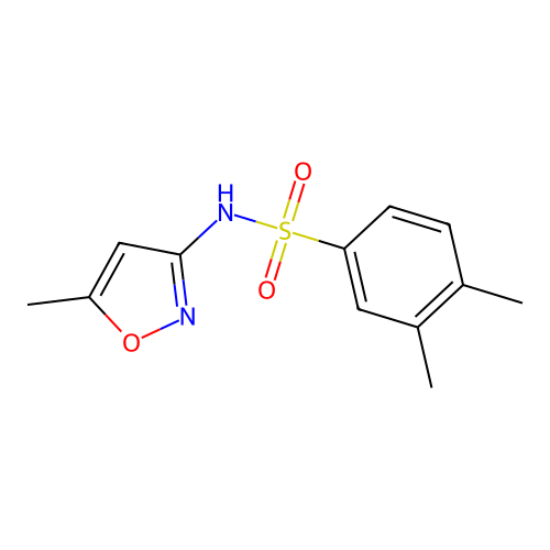 3,4-dimethyl-N-(5-methyl-1,2-oxazol-3-yl)benzenesulfonamide structure