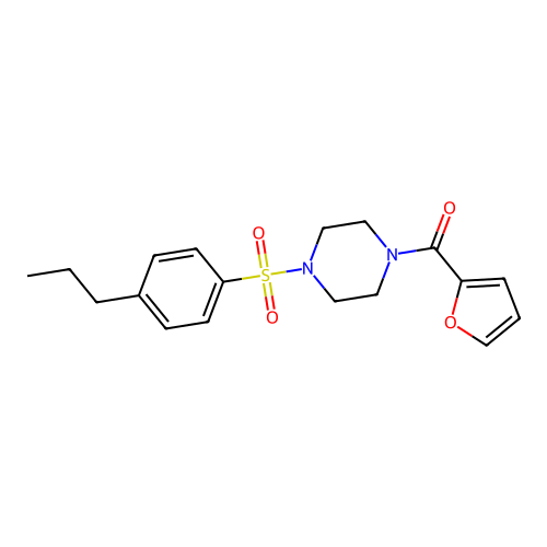 Furan-2-yl-[4-(4-propylphenyl)sulfonylpiperazin-1-yl]methanone structure
