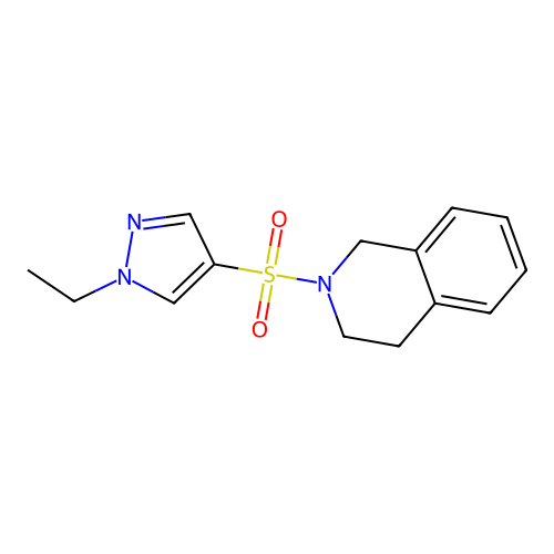 2-(1-ethylpyrazol-4-yl)sulfonyl-3,4-dihydro-1H-isoquinoline structure
