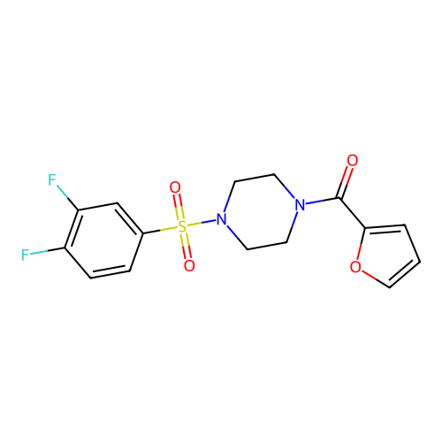 [4-(3,4-Difluorophenyl)sulfonylpiperazin-1-yl]-(furan-2-yl)methanone structure