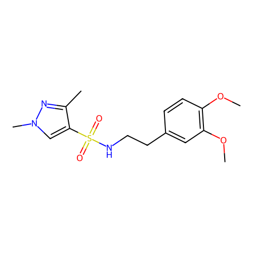 N-[2-(3,4-dimethoxyphenyl)ethyl]-1,3-dimethyl-1H-pyrazole-4-sulfonamide structure