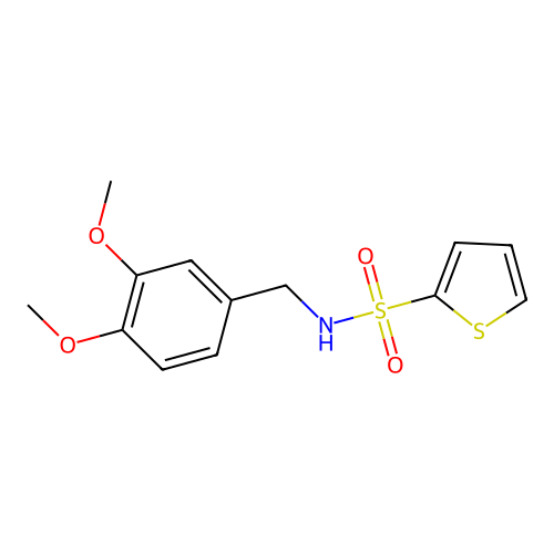 N-[(3,4-dimethoxyphenyl)methyl]thiophene-2-sulfonamide structure
