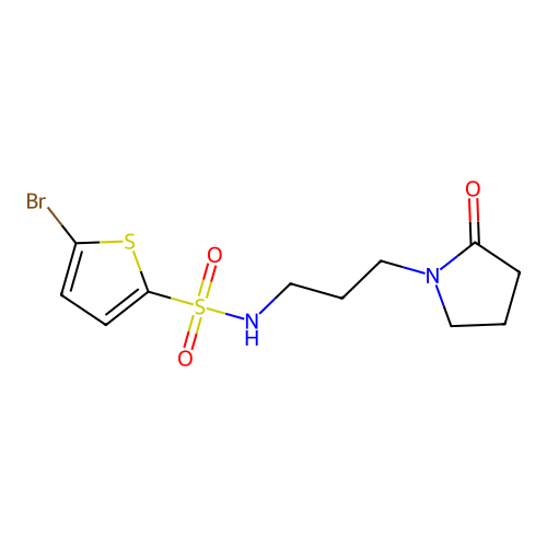 5-bromo-N-[3-(2-oxopyrrolidin-1-yl)propyl]thiophene-2-sulfonamide structure