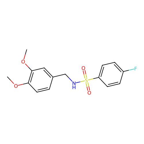 N-[(3,4-dimethoxyphenyl)methyl]-4-fluorobenzenesulfonamide structure