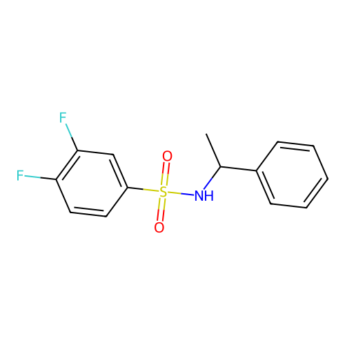 3,4-difluoro-N-(1-phenylethyl)benzenesulfonamide structure
