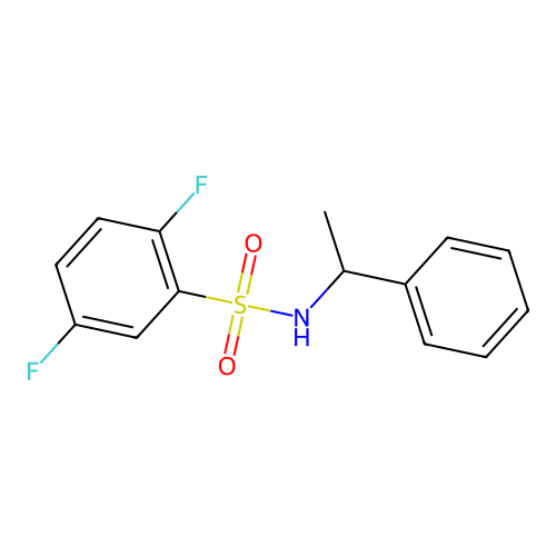 2,5-difluoro-N-(1-phenylethyl)benzenesulfonamide structure