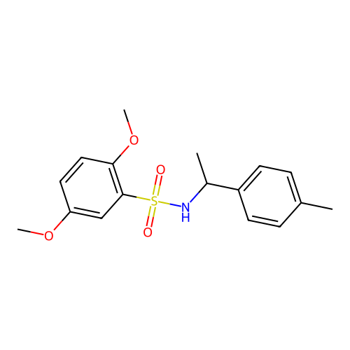 2,5-dimethoxy-N-[1-(4-methylphenyl)ethyl]benzenesulfonamide structure