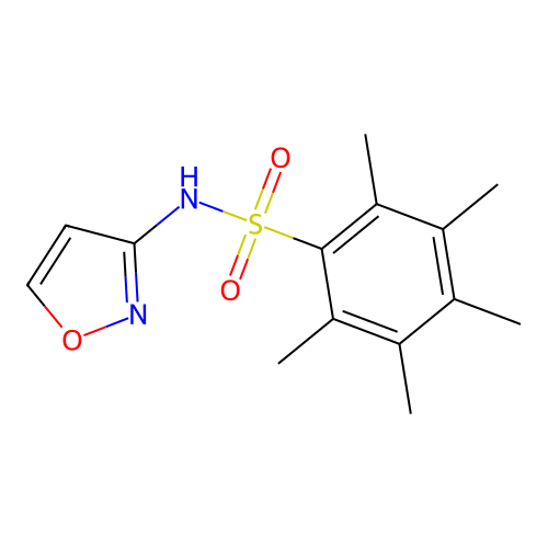 2,3,4,5,6-pentamethyl-N-(1,2-oxazol-3-yl)benzenesulfonamide structure