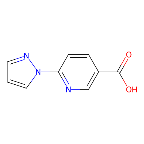 6-(1H-pyrazol-1-yl)pyridine-3-carboxylic acid structure