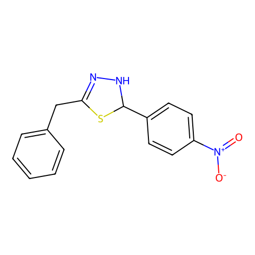 1,3,4-Thiadiazole, 2,3-dihydro-2-(4-nitrophenyl)-5-(phenylmethyl)- structure
