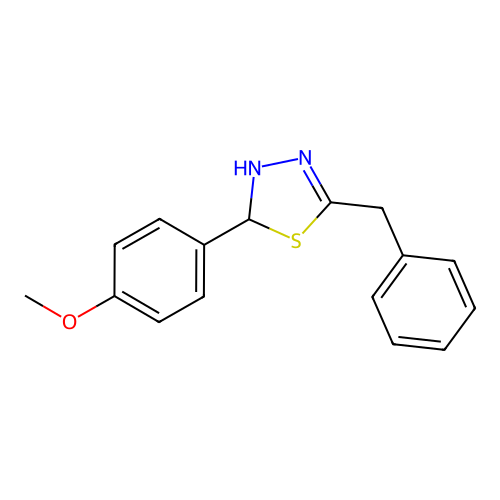 5-Benzyl-2-(4-methoxyphenyl)-2,3-dihydro-1,3,4-thiadiazole structure