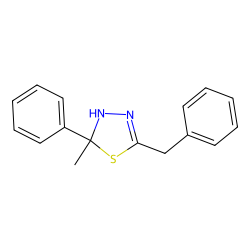 1,3,4-Thiadiazole, 2,3-dihydro-2-methyl-2-phenyl-5-(phenylmethyl)- structure