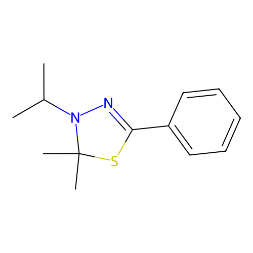 1,3,4-Thiadiazole, 2,3-dihydro-2,2-dimethyl-3-(1-methylethyl)-5-phenyl- structure