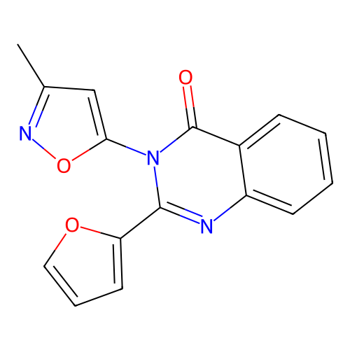 4(3H)-Quinazolinone, 2-(2-furanyl)-3-(3-methyl-5-isoxazolyl)- structure