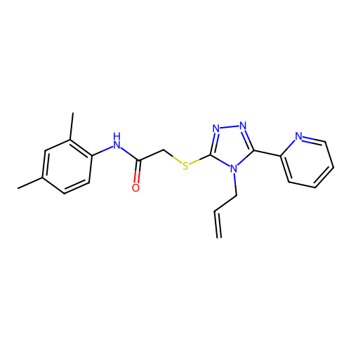 N-(2,4-dimethylphenyl)-2-[(4-prop-2-enyl-5-pyridin-2-yl-1,2,4-triazol-3-yl)sulfanyl]acetamide structure