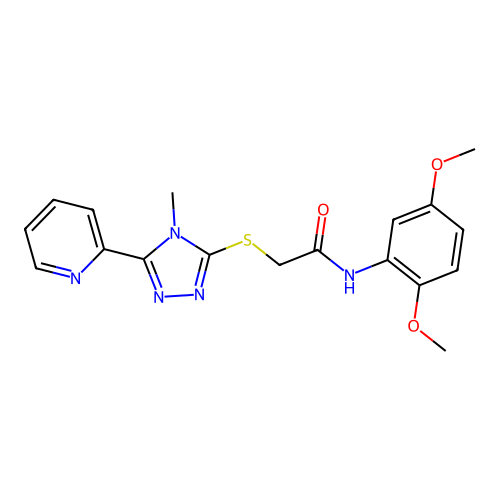 N-(2,5-dimethoxyphenyl)-2-[(4-methyl-5-pyridin-2-yl-1,2,4-triazol-3-yl)sulfanyl]acetamide structure