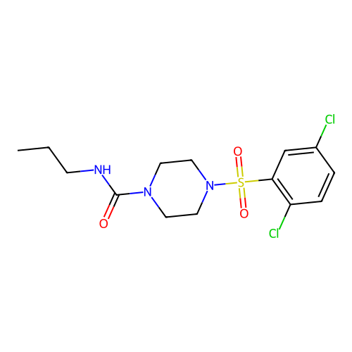 4-(2,5-dichlorophenyl)sulfonyl-N-propylpiperazine-1-carboxamide structure