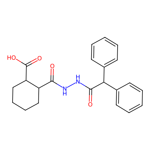 2-[[(2,2-diphenylacetyl)amino]carbamoyl]cyclohexane-1-carboxylic Acid structure
