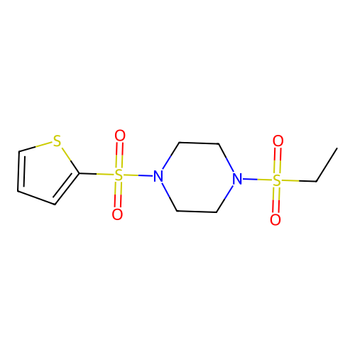1-Ethylsulfonyl-4-thiophen-2-ylsulfonylpiperazine structure