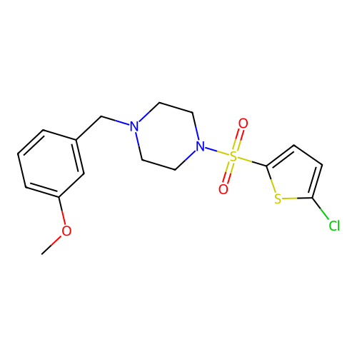 1-[(5-Chlorothiophen-2-yl)sulfonyl]-4-(3-methoxybenzyl)piperazine structure