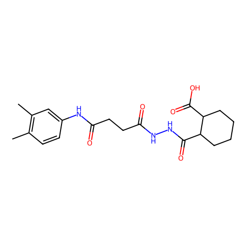 2-[[[4-(3,4-dimethylanilino)-4-oxobutanoyl]amino]carbamoyl]cyclohexane-1-carboxylic acid structure