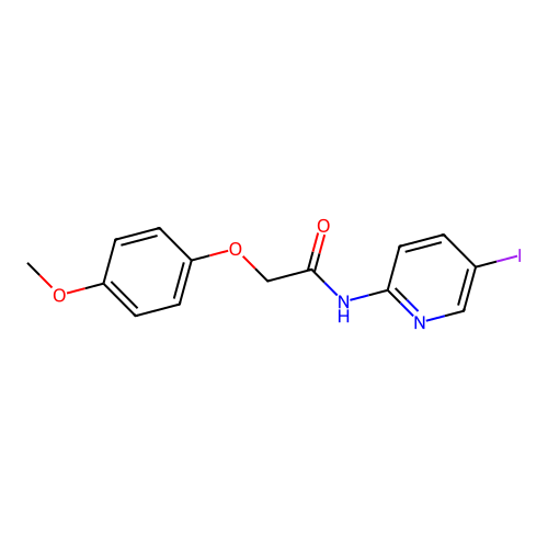 N-(5-iodopyridin-2-yl)-2-(4-methoxyphenoxy)acetamide structure