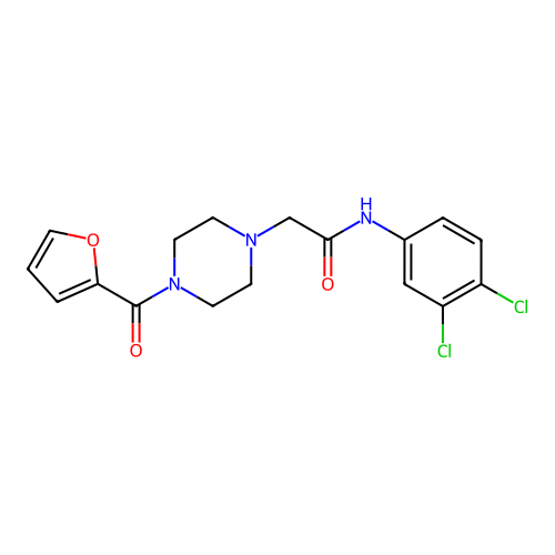 N-(3,4-dichlorophenyl)-2-[4-(furan-2-carbonyl)piperazin-1-yl]acetamide structure