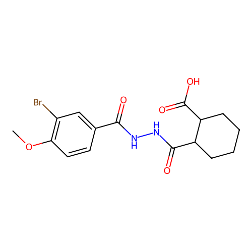 2-{[2-(3-Bromo-4-methoxybenzoyl)hydrazino]carbonyl}cyclohexanecarboxylic acid structure