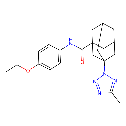 N-(4-ethoxyphenyl)-3-(5-methyltetrazol-2-yl)adamantane-1-carboxamide structure