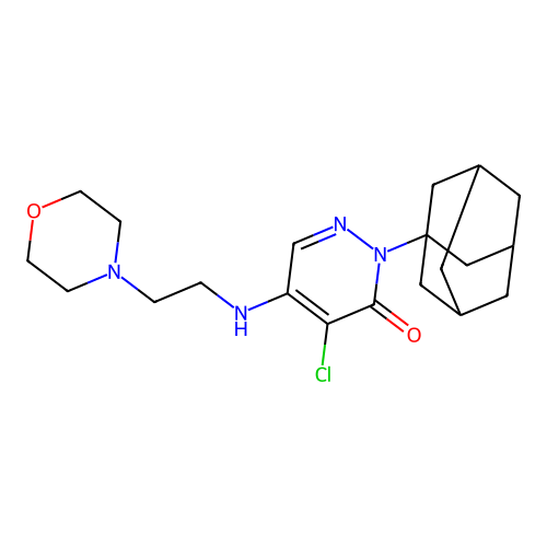 2-(1-adamantyl)-4-chloro-5-(2-morpholin-4-ylethylamino)pyridazin-3-one structure