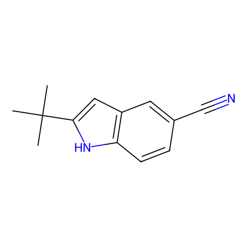 2-(1,1-Dimethylethyl)-1H-indole-5-carbonitrile structure