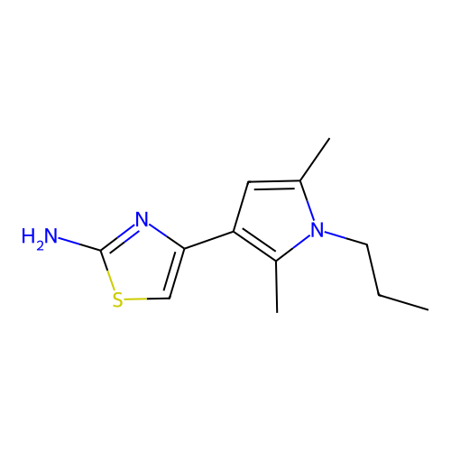 4-(2,5-Dimethyl-1-propyl-3-pyrrolyl)-2-thiazolamine structure