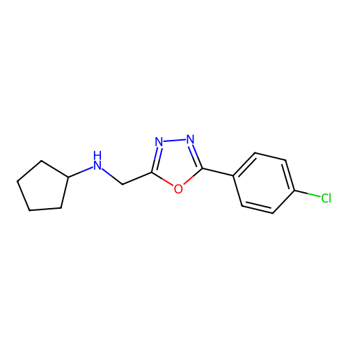 N-{[5-(4-Chlorophenyl)-1,3,4-oxadiazol-2-YL]methyl}cyclopentanamine structure