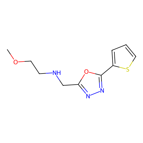 N-(2-methoxyethyl)-N-[(5-thien-2-yl-1,3,4-oxadiazol-2-yl)methyl]amine structure