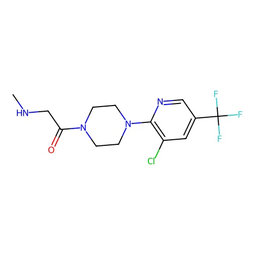 1-{4-[3-chloro-5-(trifluoromethyl)pyridin-2-yl]piperazin-1-yl}-2-(methylamino)ethan-1-one structure